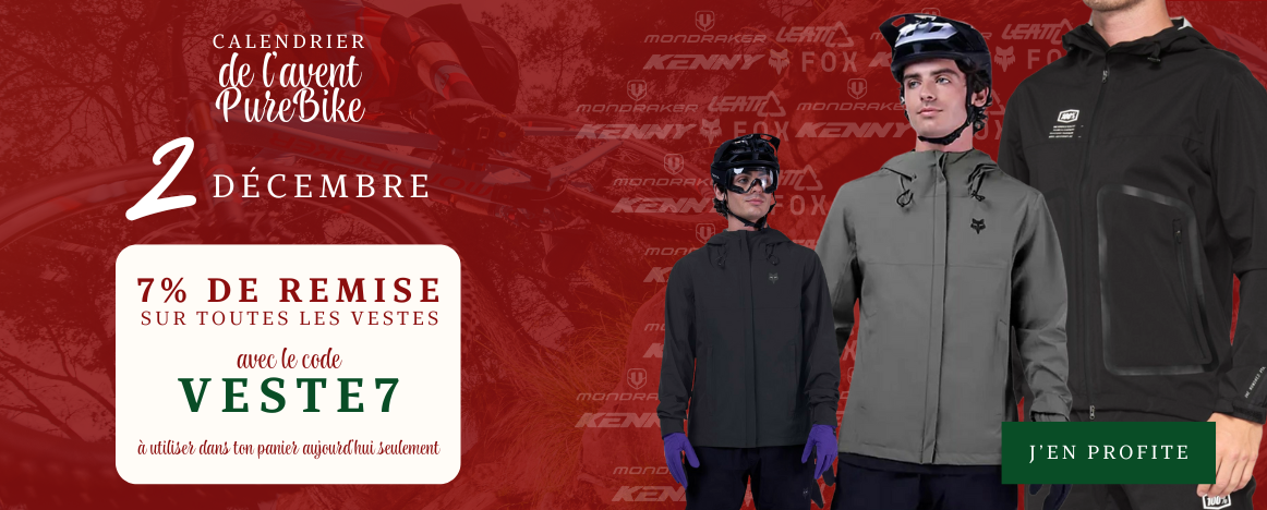 Calendrier de l'avent PureBike : -7% sur toutes les vestes toute la journée du 02/12/25 !