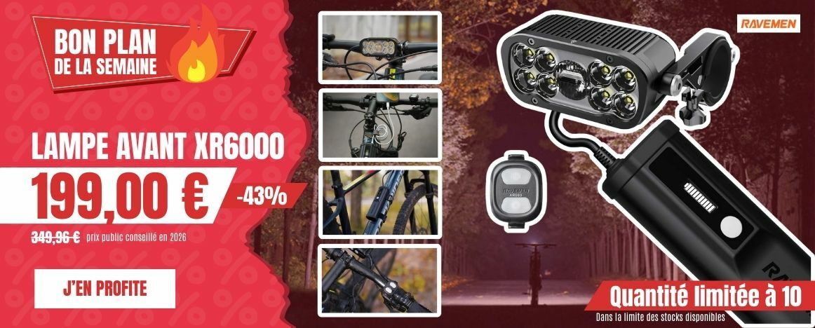 La XR6000 de Ravemen est à 199€ chez PureBike avec un stock ultra limité à 10 exemplaires