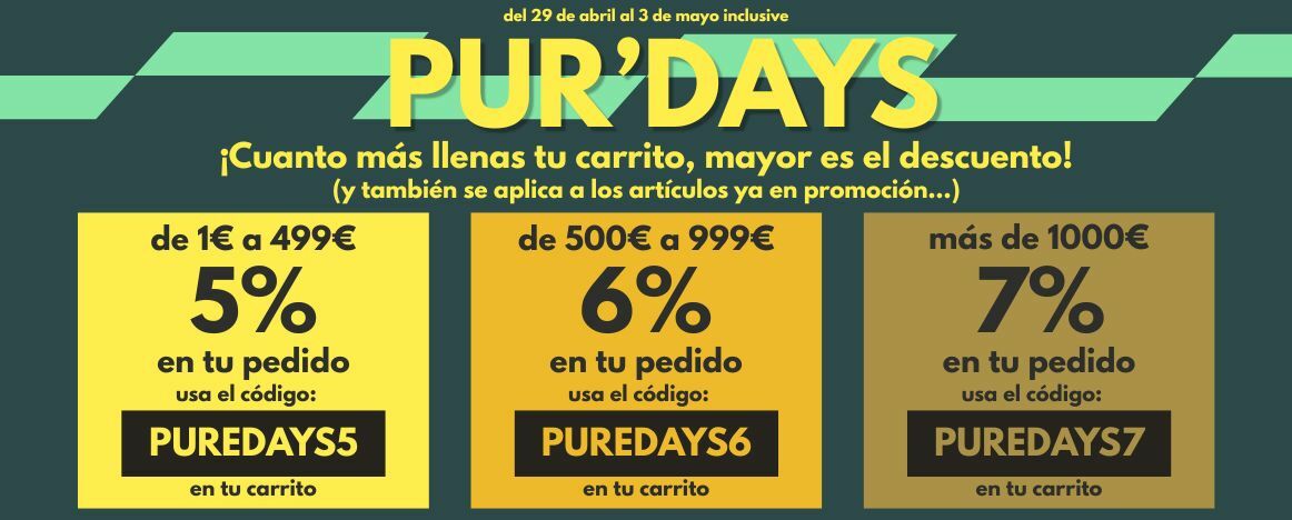 Les pur'days débarquent ! Plus ton panier est rempli plus la remise est grande !