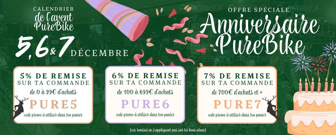Promotions spéciales anniversaire Purebike ! C'est le moment d'en profiter !