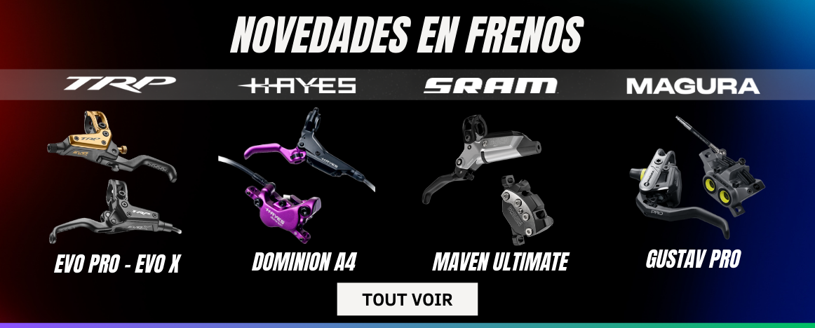 Todas las novedades en frenos, con los TRP EVO PRO y EVO X, Hayes Dominion 14 PURPLE, SRAM