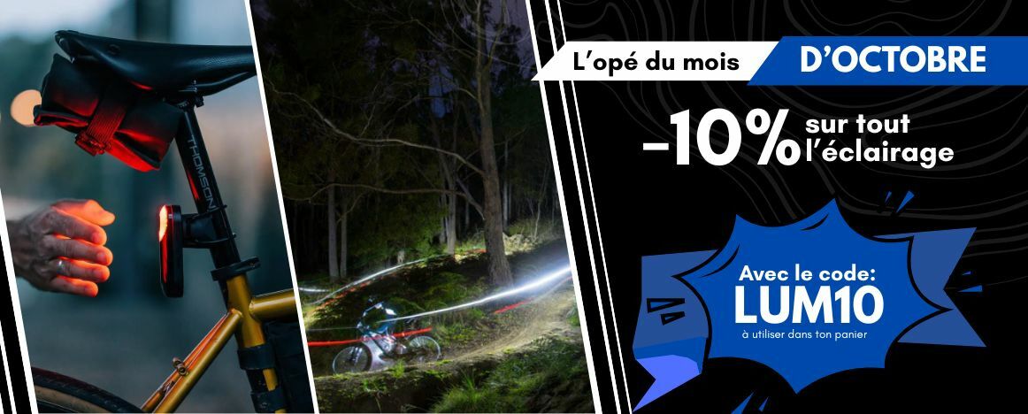 Tout le mois d'octobre 2025, c'est -10% sur les tous les éclairages avec le code LUM10 !