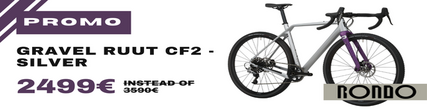 Vélo gravel Ruut CF2 couleur argent de la marque Rondo en promotion