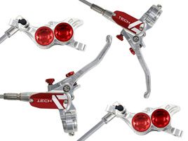 Hope Paire de freins à disque Tech 4 E4 Argent /Rouge - Durite aviation 2025