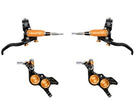 Hope Tech 4 EVO GR4 Disc Brake Set - Black / Orange - Braided Hose 2026