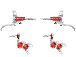 Hope Tech 4 EVO GR4 Disc Brake Set - Silver / Red - Braided Hose 2026