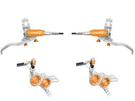 Hope Tech 4 EVO GR4 Disc Brake Set - Silver / Orange - Standard Hose 2026