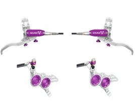Hope Paire de freins à disques Tech 4 Evo GR4 - Argent/Violet - Durite standard 2026
