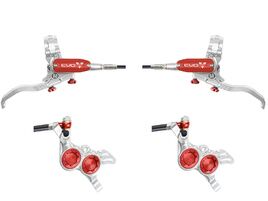 Hope Tech 4 EVO GR4 Disc Brake Set - Silver / Red - Standard Hose 2026
