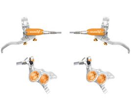 Hope Paire de freins à disques Tech 4 Evo TR4 - Argent/Orange - Durite aviation 2026