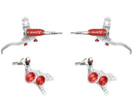 Hope Paire de freins à disques Tech 4 Evo TR4 - Argent / Rouge - Durite aviation 2026