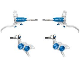 Hope Paire de freins à disques Tech 4 Evo TR4 - Argent / Bleu - Durite standard 2026