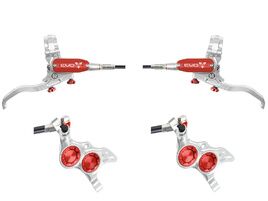 Hope Paire de freins à disques Tech 4 Evo TR4 - Argent / Rouge - Durite standard 2026