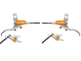 Hope Paire de freins à disques Tech 4 Evo X2 - Argent / Orange - Durite standard 2026