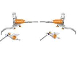 Hope Paire de freins à disques Tech 4 Evo X2 - Argent / Orange - Durite aviation 2026