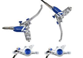 Hope Paire de freins à disque Tech 4 X2 Argent / Bleu - Durite standard 2025