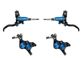 Hope Paire de freins à disques Tech 4 Evo TR4 - Noir / Bleu - Durite standard 2026