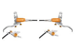 Hope Paire de freins à disques Tech 4 Evo X2 - Argent / Orange - Durite standard 2026