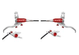 Hope Paire de freins à disques Tech 4 Evo X2 - Argent / Rouge - Durite standard 2026