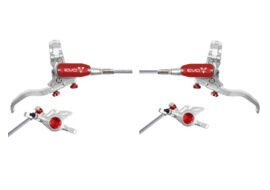 Hope Paire de freins à disques Tech 4 Evo X2 - Argent / Rouge - Durite aviation 2026
