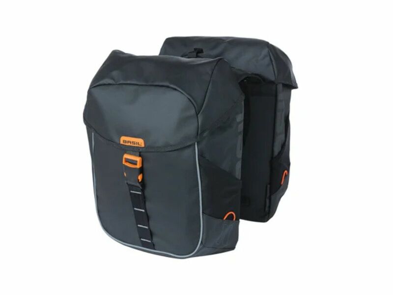 Basil Sacoches pour porte bagages Miles Tarpaulin 34L Noir/Orange 2024