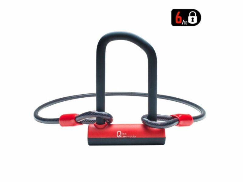 Qloc Security Antivol U - Ø14 - 75/150mm - avec câble Ø12 / 1000mm et support