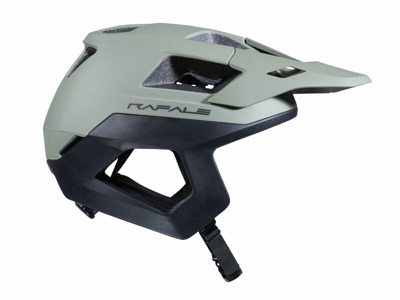 Casque VTT jet Kenny Racing Rafale vert kaki et noir avec boucle magnétique Fidlock